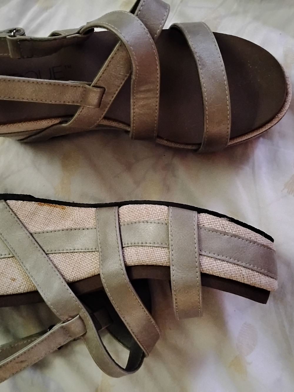 Corkys Women's Taupe Strappy Platform Sandals